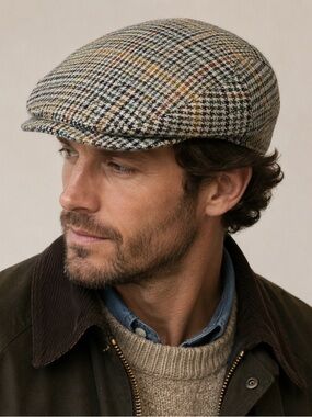 Vintage Donegal Handwoven Ireland Wool Tweed Flat Cap Size 7 Joseph Garvey Hat